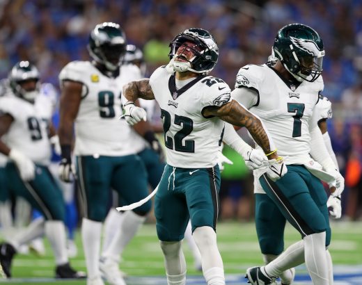 Philadelphia Eagles celebrate their victory over Detroit Lions in Week 2