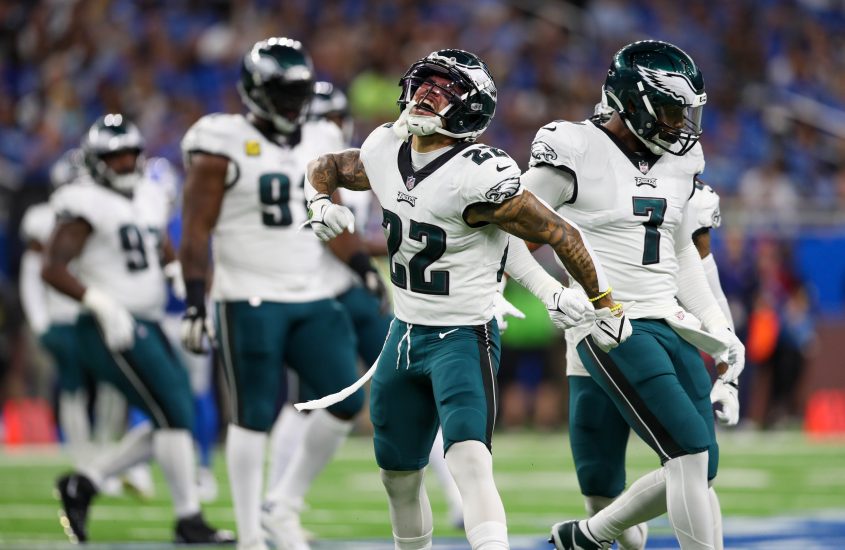 Philadelphia Eagles celebrate their victory over Detroit Lions in Week 2